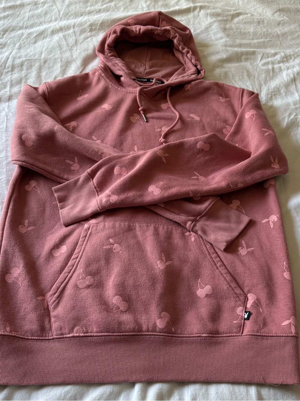 PLAYBOY Rose Pink Allover Bunny Cherry Hoodie